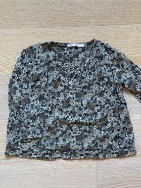 C.F.K., French Brand, size: 6 years Autumn Floral Pop over blouse, Pearl button